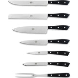 Coltellerie Berti Compendio Set of 7 Knives | Black Lucite Block