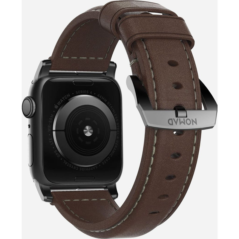 Nomad Traditional Apple Watch Strap | Black Hardware / Brown Leather
