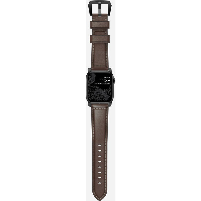 Nomad Traditional Apple Watch Strap | Black Hardware / Brown Leather