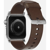 Nomad Modern Leather Apple Watch Strap | Silver Hardware / Brown Leather