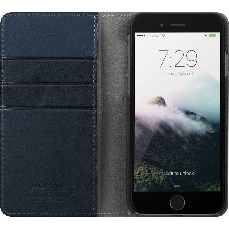 Nomad Folio Case for iPhone 7/8 Plus | Midnight Blue Horween Leather