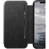 Hello Nomad Folio Tri-Fold Leather Case for iPhone XS | Black Leather NM21V10H50