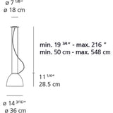 Artemide Nur Mini Suspension Max Light | 100W E26 Grey 120V UL EXT 15 FT