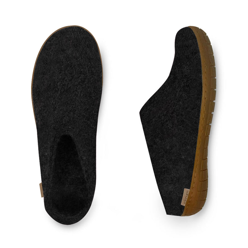 Glerups The Slip-On with Natural Rubbery Sole | Honey Charcoal