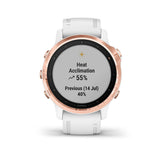 Garmin Fenix 6S Pro GPS Smartwatch Rose Gold - White Band, 010-02159-10