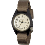 Bertucci M-2Ra Women’s Field Watch | Sand Dial/Black Case-351 Espresso Comfort-Webb™ Band