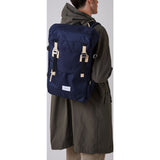 Sandqvist Harald Backpack | Navy/Natural Leather