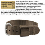 Bertucci M-2Ra Women’s Field Watch | Sand Dial/Black Case-351 Espresso Comfort-Webb™ Band