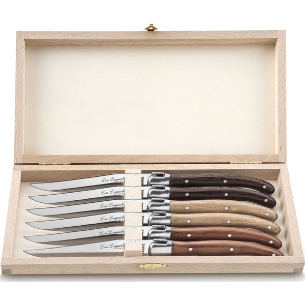 Couzon Lou Laguiole Set of 6 Steak Knives | Assorted Wood 906060