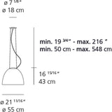 Artemide Nur Gloss Suspension Max Light | 150W E26 120V UL EXT 15FT