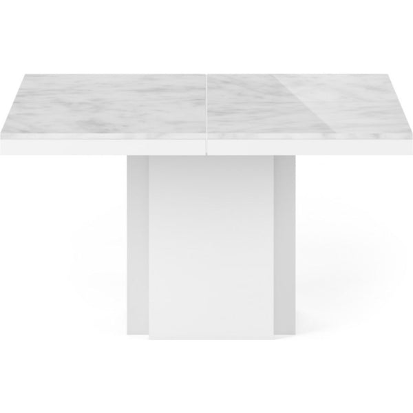 TemaHome Dusk 130 Dining Table | White Marble / Pure White 9500.628009