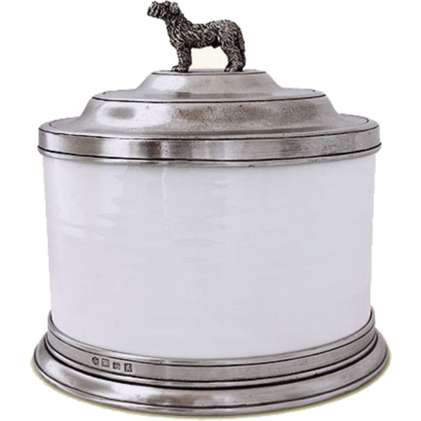 Match Pewter Convivio Cookie Jar with Dog Finial