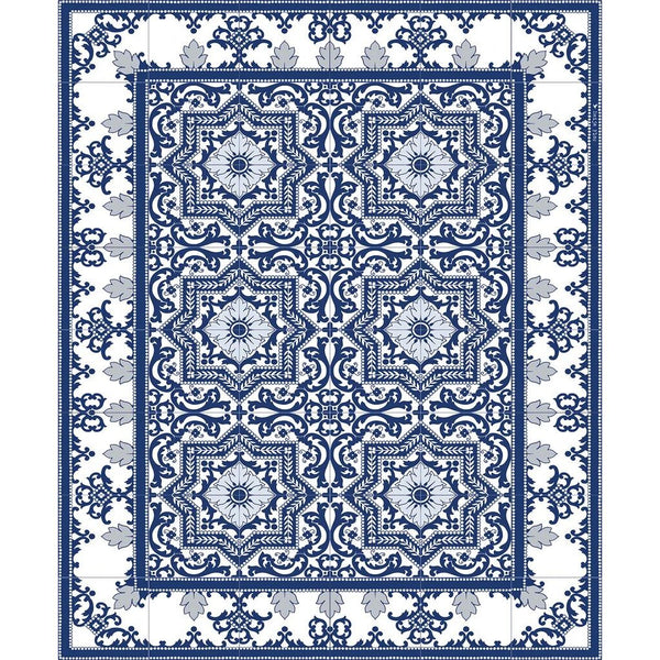 Beija Flor Armenian Floor Mat | Blue