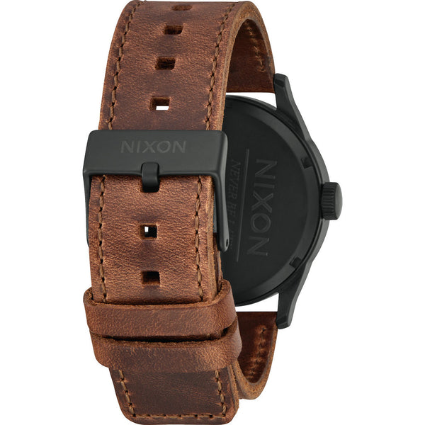 Nixon Sentry Leather Men's Watch | Black / Lum / Taupe