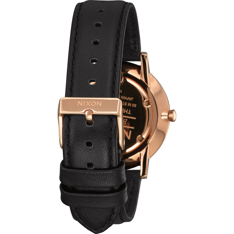 Nixon Porter Leather Men's Watch | All Rose Gold / Black