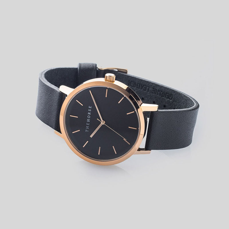The Horse Original Polished Rose Gold Watch | Black ST0123-A11