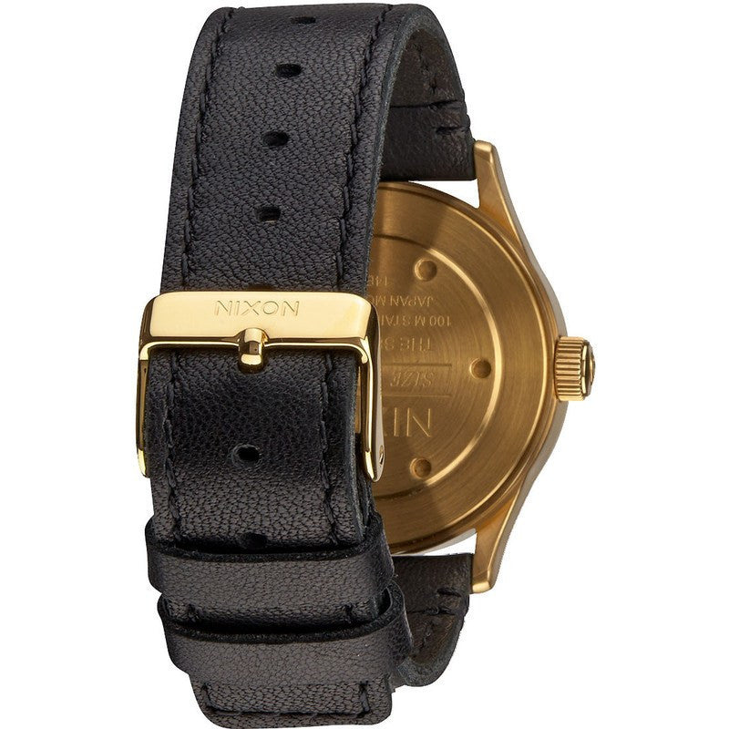 Nixon Sentry 38 Leather Men's Watch | Gold / Black