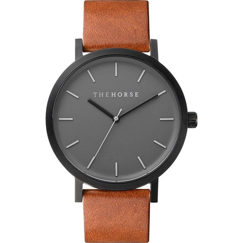 The Horse Original Matte Black Watch | Tan ST0123-A4