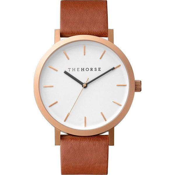 The Horse Original Brushed Rose Gold Watch | Walnut ST0123-A5