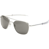 Randolph Engineering Aviator Matte Chrome Bayonet Sunglasses | Gray Polarized AR