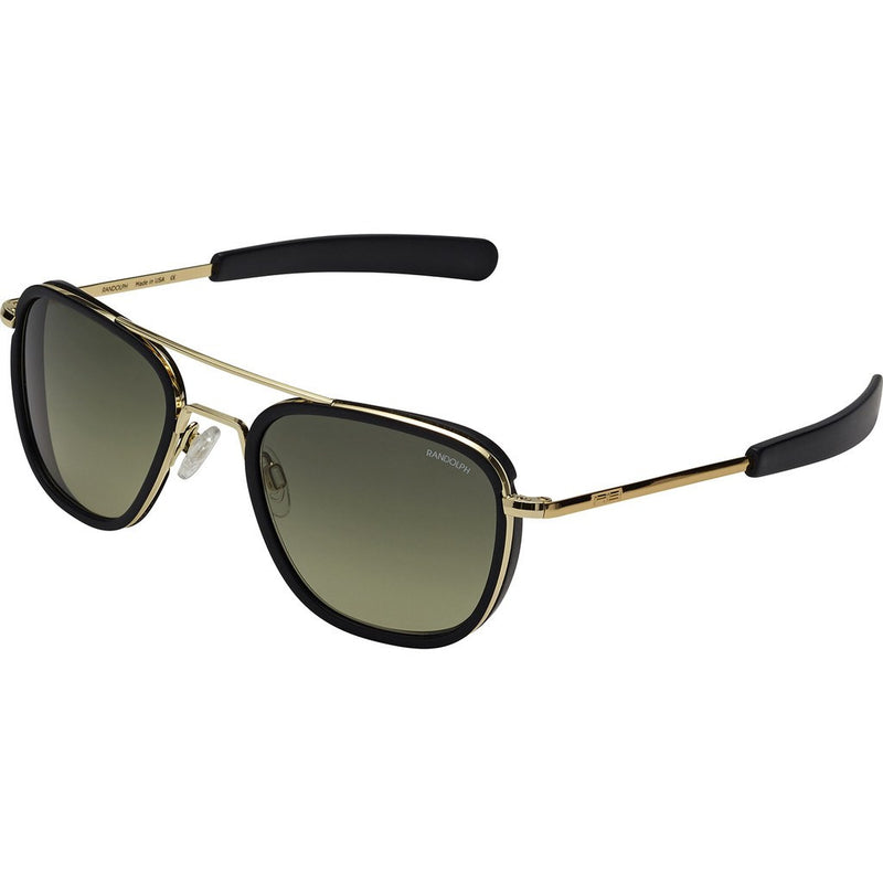 Randolph Engineering Fusion Aviator 23K Gold/Black Sunglasses | Green Gradient Bayonet Af51601-I3-Ny