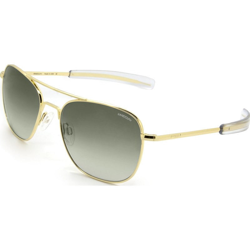 Randolph Engineering Aviator 23K Gold Plated Sunglasses | Green Gradient Bayonet