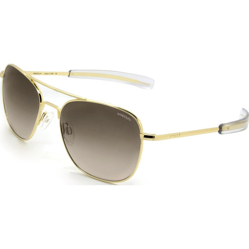 Randolph Engineering Aviator 23K Gold Plated Sunglasses | Tan Gradient Bayonet