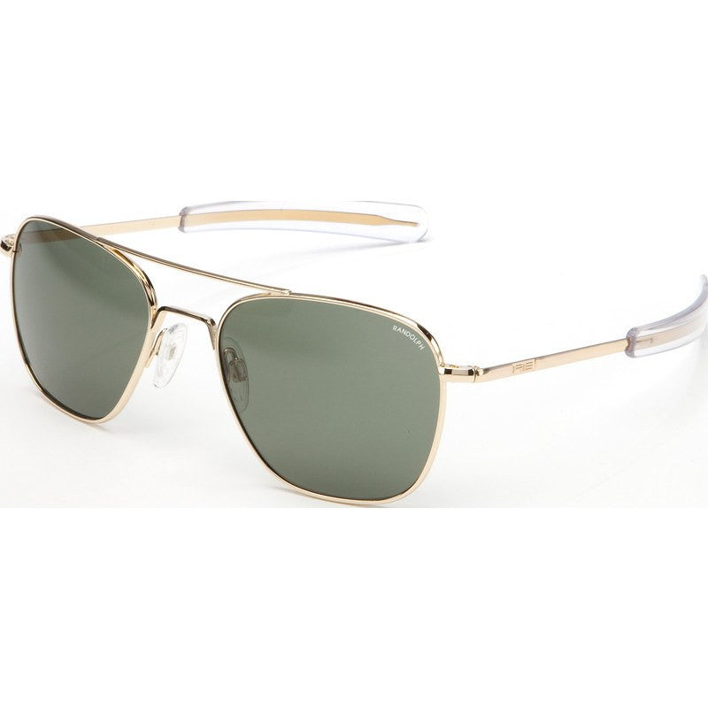 Randolph Engineering Aviator 23K Gold Plated Sunglasses | AGX Green Bayonet