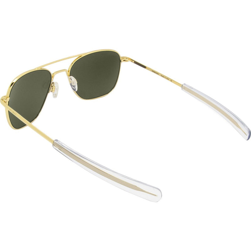 Randolph Engineering Aviator 23K Gold Sunglasses | Green Flash Mirror Glass Bayonet 55MM AF51667