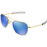 Randolph Engineering Aviator 23K Gold Sunglasses | Blue Flash Mirror Glass Bayonet 55MM AF51668