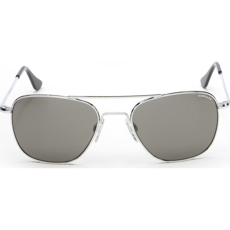 Randolph Engineering Aviator Bright Chrome Sunglasses | Gray Skull