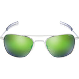 Randolph Engineering Aviator Bright Chrome Sunglasses | Green Flash Mirror Glass Bayonet 55MM AF53667