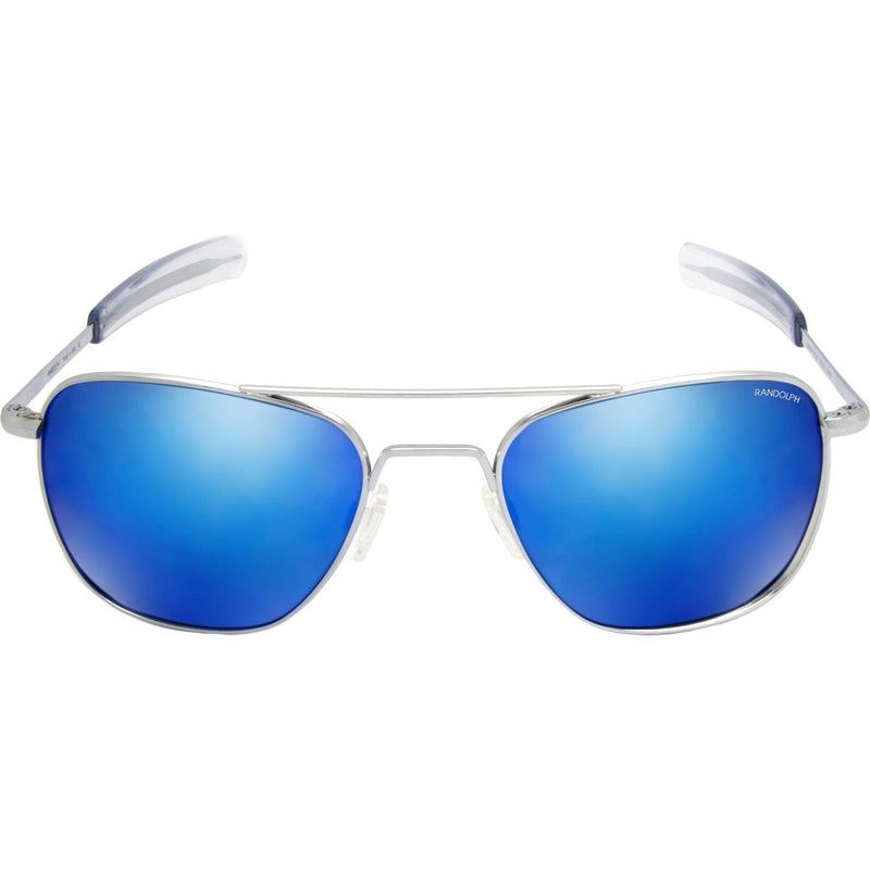 Randolph Engineering Aviator Bright Chrome Sunglasses | Blue Flash Mirror Glass Bayonet 55MM AF53668