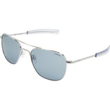 Randolph Engineering Aviator Bright Chrome Sunglasses | Blue Hydro Glass Bayonet 55MM AF53674