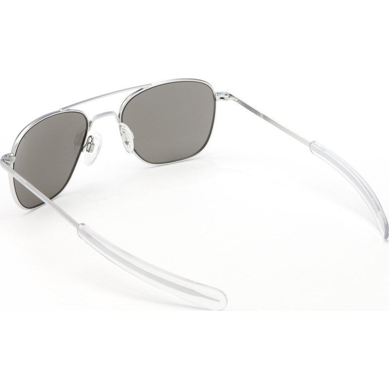 Randolph Engineering Aviator Matte Chrome Sunglasses | Gray Flash Mirror Bayonet