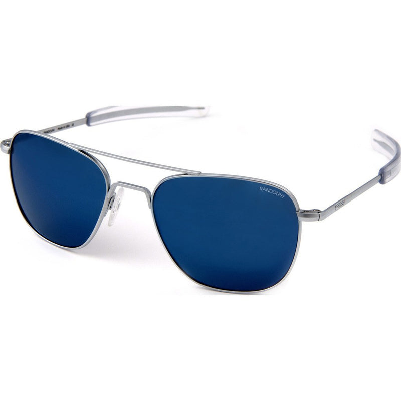 Randolph Engineering Aviator Matte Chrome Sunglasses | Blue Sky PC Bayonet 55MM AF54668-PC/58MM AF84668-PC