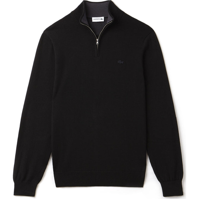 Lacoste Men's Quarter Zip Jersey Sweater | Black