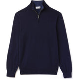 Lacoste Men's Quarter Zip Jersey Sweater | Navy Blue