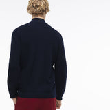 Lacoste Stripe Accented Men's V-Neck Sweater | Navy Blue