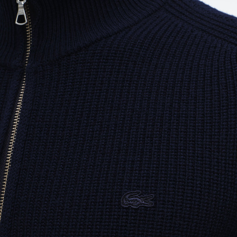 Lacoste Stripe Accented Men's V-Neck Sweater | Navy Blue