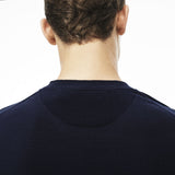 Lacoste Ribbed Men's V-Neck Sweater | Navy Blue