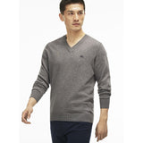 Lacoste Ribbed Men's V-Neck Sweater | Galaxite Chine
