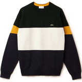 Lacoste Men's Crew Neck Colorblock Flat Ribbed Cotton Sweater
