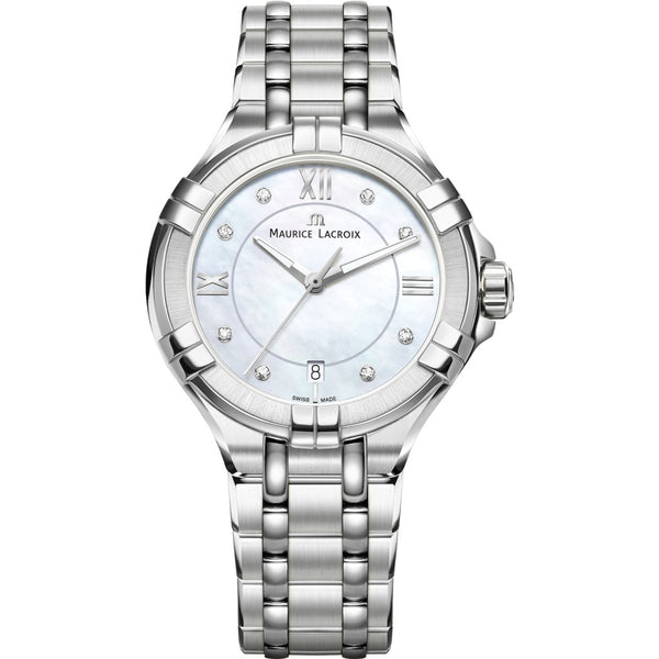 Maurice Lacroix Women's Aikon 35mm Mother of Pearl Watch | Silver AI1006-SS002-170-1