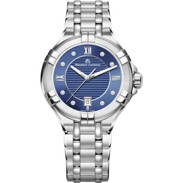 Maurice Lacroix Women's Aikon 35mm Mother of Pearl Watch | Blue/Silver AI1006-SS002-450-1
