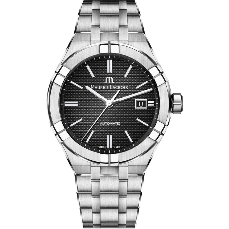 Maurice Lacroix Men's Aikon Automatic 42 mm Watch | Black/Silver AI6008-SS002-330-1