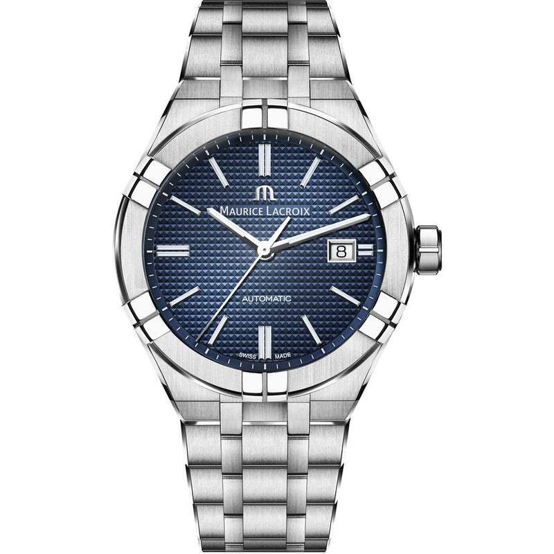 Maurice Lacroix Men's Aikon Automatic 42 mm Watch | Blue/Silver AI6008-SS002-430-1
