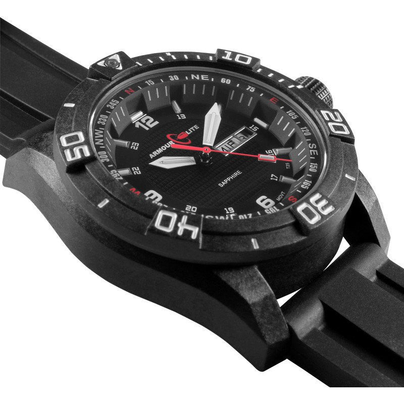 Armourlite Navigator AL1001 Black-Green-Yellow Tritium Watch | Rubber