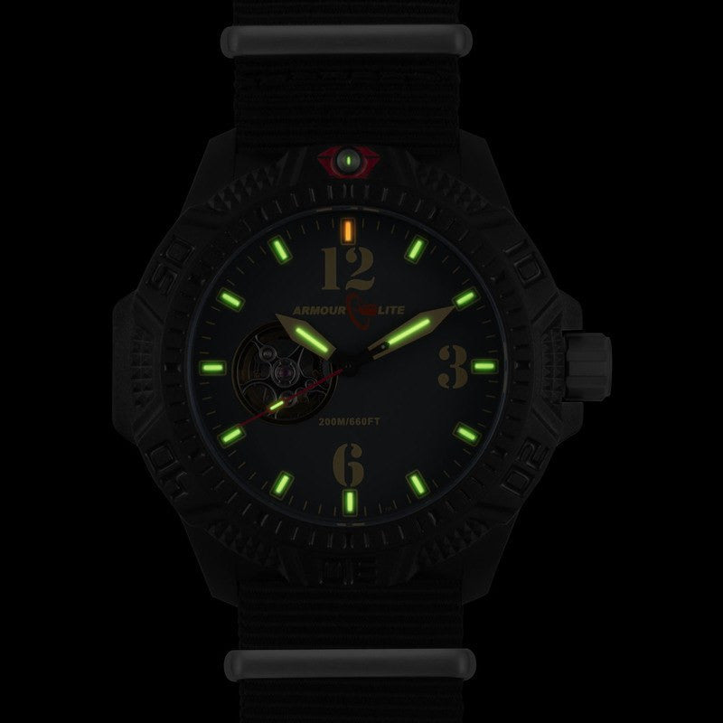 Armourlite Caliber Automatic AL1201 Black-Gold Watch | Nylon