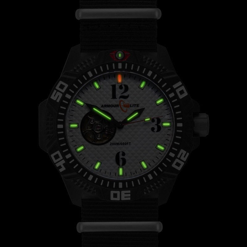 Armourlite Caliber Automatic AL1202 White-Green Watch | Nylon